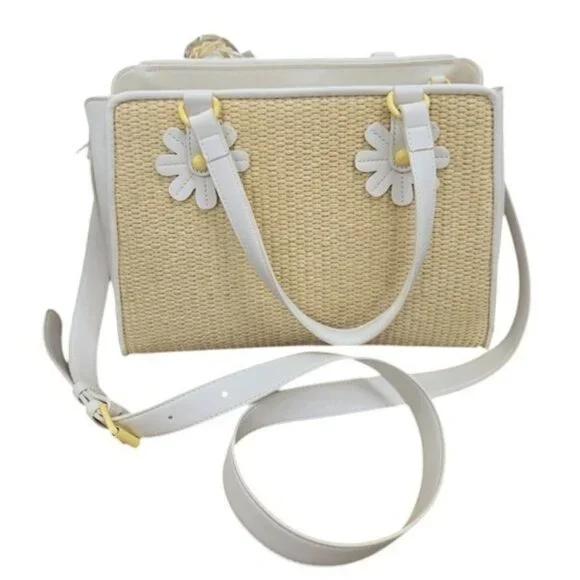 NEW Betsey Johnson Alfie Flowers Butterflies Satchel/Crossbody Whimsical Bag - Picture 2 of 8